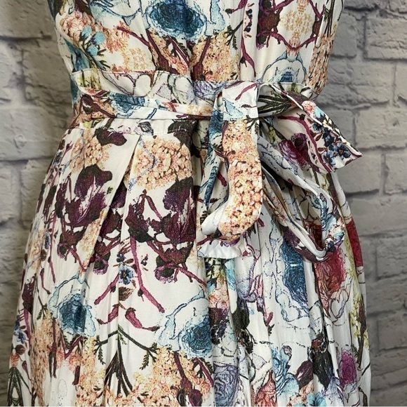 Ricki's Sleeveless Abstract Watercolor Tie Back Midi Dress Size 2 - Picture 8 of 12